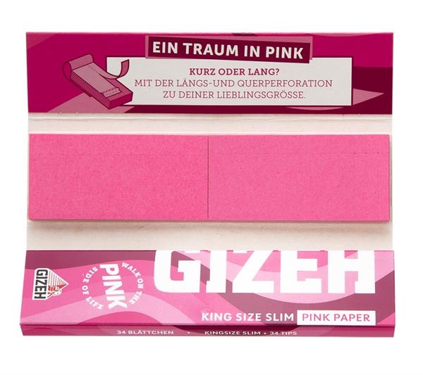 Gizeh ALL PINK King Size Slim Papier + Tips  Zigarettenpapier Blättchen Papers
